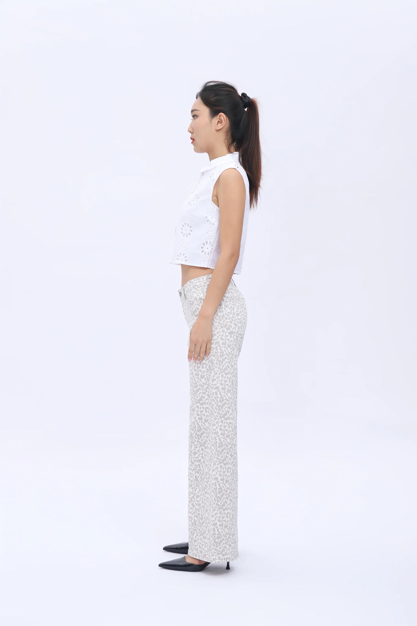 MA MID-LOW Rise Stretchy Baggy Jeans Wide Leg for Women
