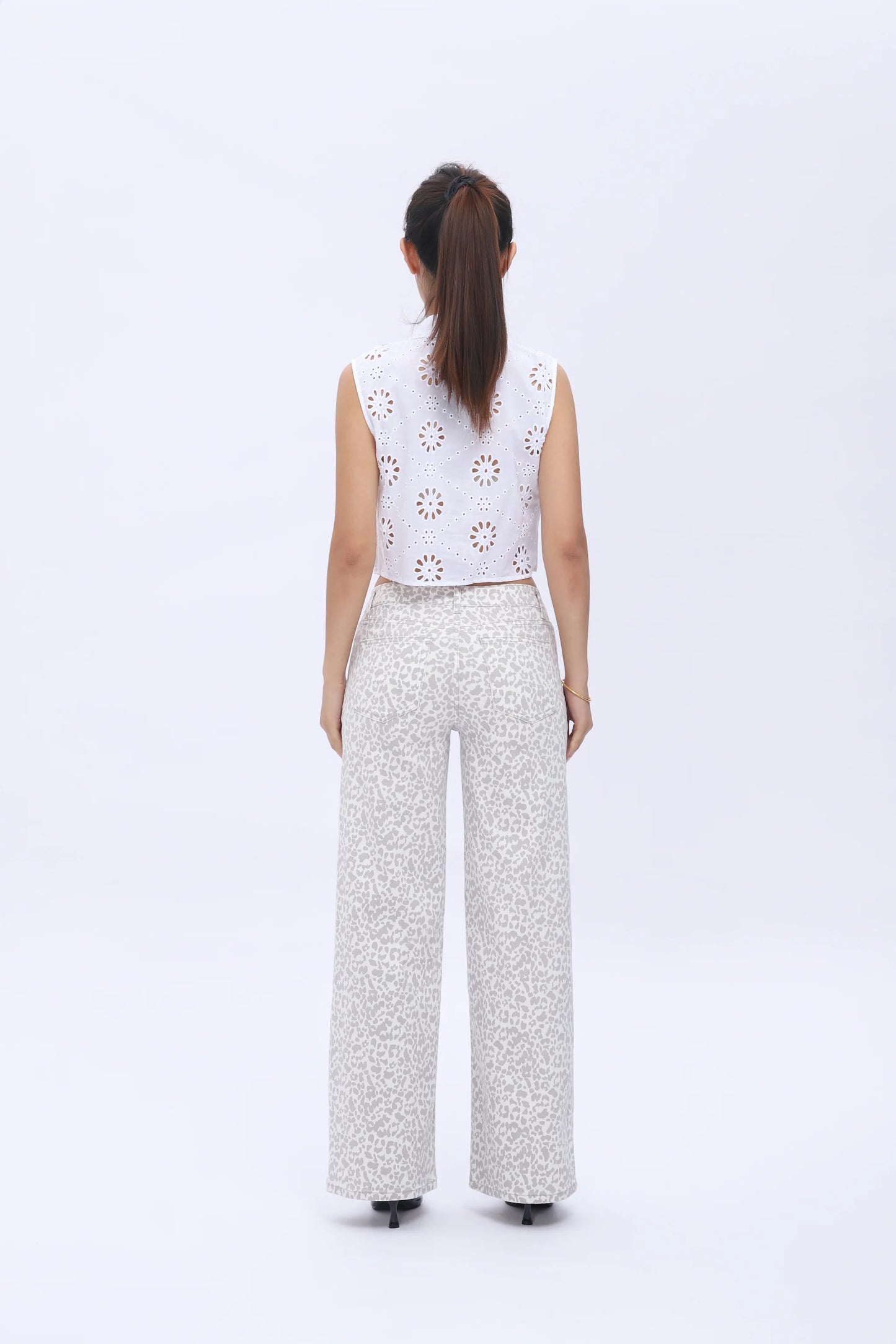 MA MID-LOW Rise Stretchy Baggy Jeans Wide Leg for Women