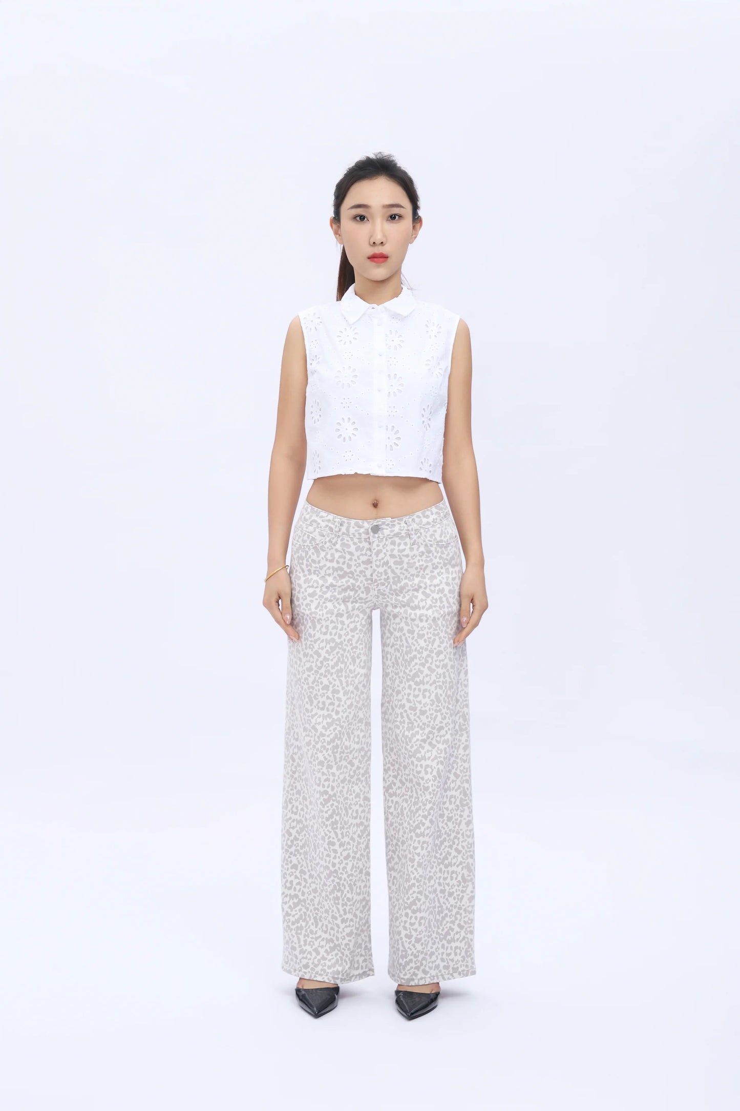 MA MID-LOW Rise Stretchy Baggy Jeans Wide Leg for Women